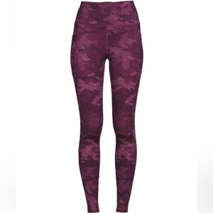 Avia Camo Leggings w Side Pockets Purple Camouflage Print Women’s XXL 2X 20